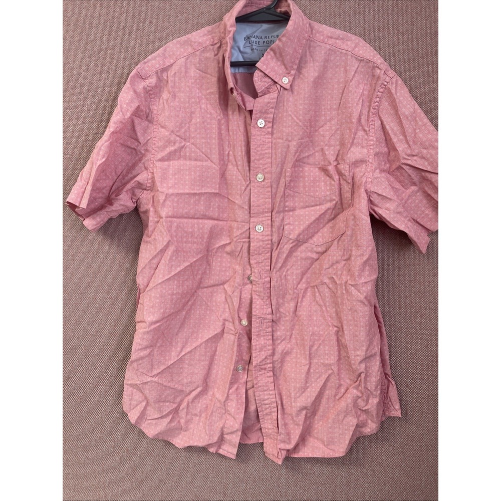 Banana Republic Slim Fit Pink Print Shirt Boys Size XS